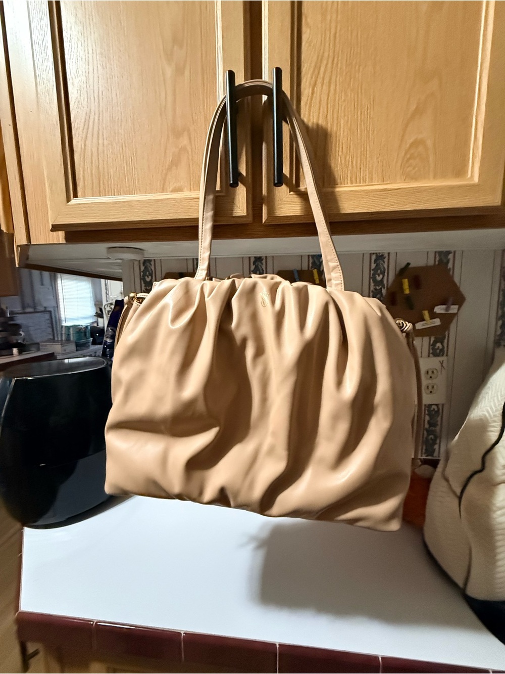 Victoria's Secret Nude Ruched Shoulder Tote